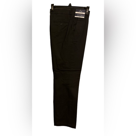 NWT Men’s STAFFORD Classic Fit COTTON TROUSER WAISTBAND DRESS PANTS 30X30 Black - Picture 3 of 11